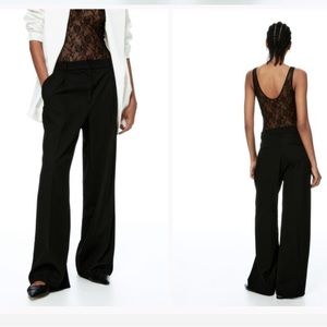 H&M black wide leg pants work size 6